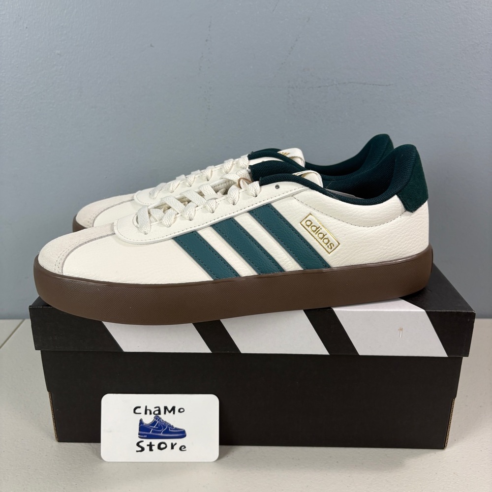 Adidas VL Court 3.0 Sneaker Casual Shoes White Green Teal JR8635 Men's Sz - Picture 3 of 16